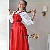 Tiered dress in folk style 