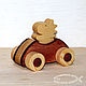 Waldorf toy Car with driver `Hey, let's ride!`. Wooden toys from Santa Andrewski.
