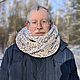 Snood 'Rock and Roll' (in two turns, gray and white), Snudy1, Lomonosov,  Фото №1