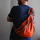  Кожаный рюкзак Triangle Orange. Рюкзаки. HotCaps. Ярмарка Мастеров.  Фото №6