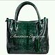 Bag genuine Python leather 'Emerald ', Classic Bag, Barnaul,  Фото №1