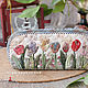 Cosmetic bag ' Spring tulips-semitsvetiki'. Japanese patchwork, Beauticians, St. Petersburg,  Фото №1
