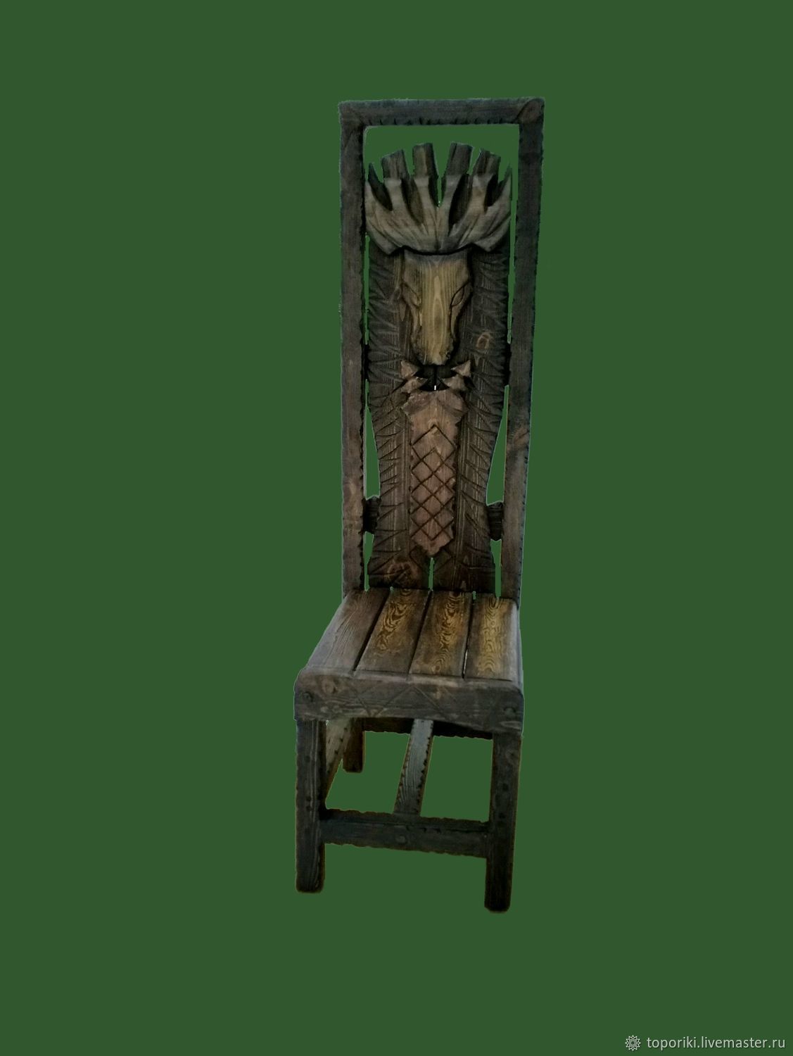 Стул трон из дерева