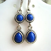 Украшения handmade. Livemaster - original item Stylish women`s earrings with lapis lazuli. Handmade.
