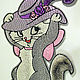 Diseño a granel del bordado del gato-fashionista, diseño del bordado de la máquina, Applications, Kirishi,  Фото №1