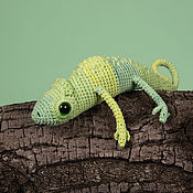 Куклы и игрушки handmade. Livemaster - original item Knitted Chameleon George soft Toy Lizard Green. Handmade.