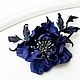 Leather decoration rose Gina. Brooch, barrette or headband, Brooches, Bobruisk,  Фото №1
