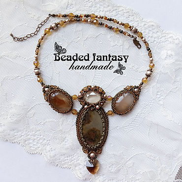 Украшения ручной работы. Ярмарка Мастеров - ручная работа Колье с агатами. Handmade.
