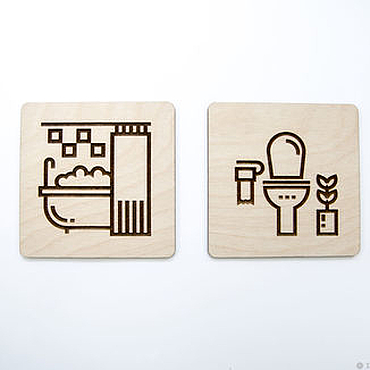 Таблички для ванны и туалета