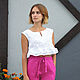 Pants linen, pants color fuchsia linen. Pants. Elvira24. Online shopping on My Livemaster.  Фото №2