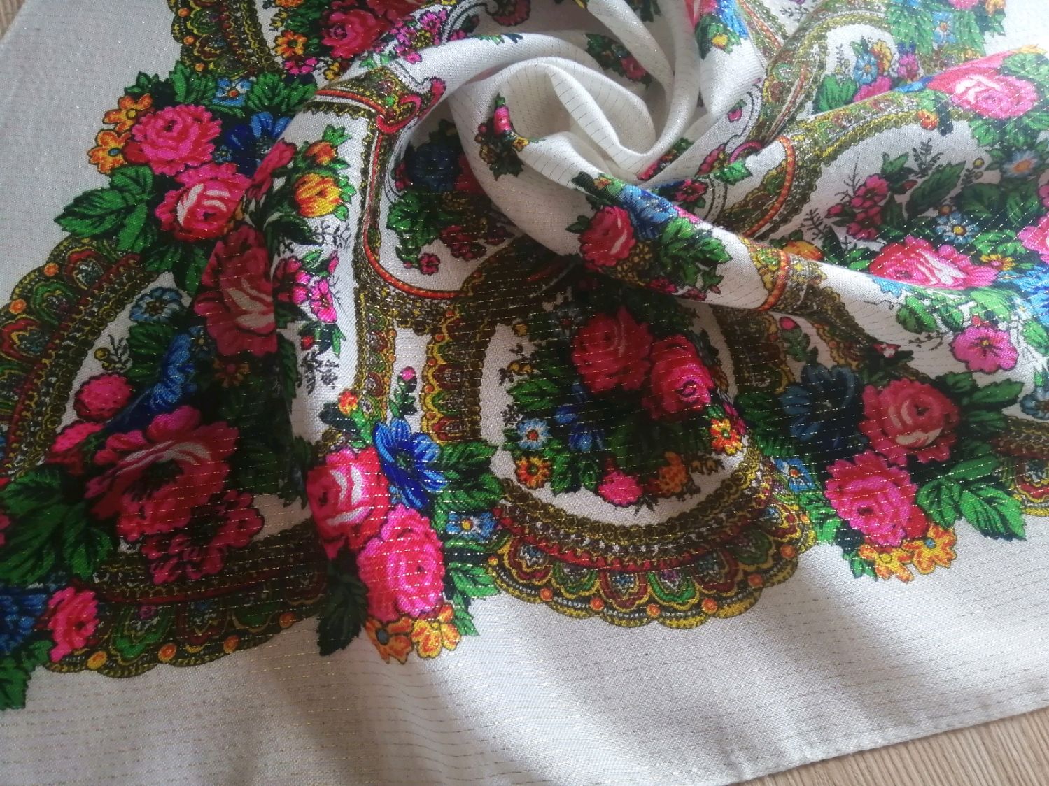 Винтаж: Платок с розами и люрексом, винтаж в интернет-магазине на ...