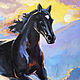 Картина маслом 60х60 см. "Лошадь в горах". Картины. Мастерская ВОТ. Ярмарка Мастеров.  Фото №4