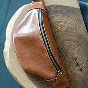 Сумки и аксессуары handmade. Livemaster - original item Banana Belt Leather Bag (Simplified). cognac. Handmade.