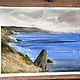 'Crimea' watercolor painting (landscape, sea), Pictures, Korsakov,  Фото №1