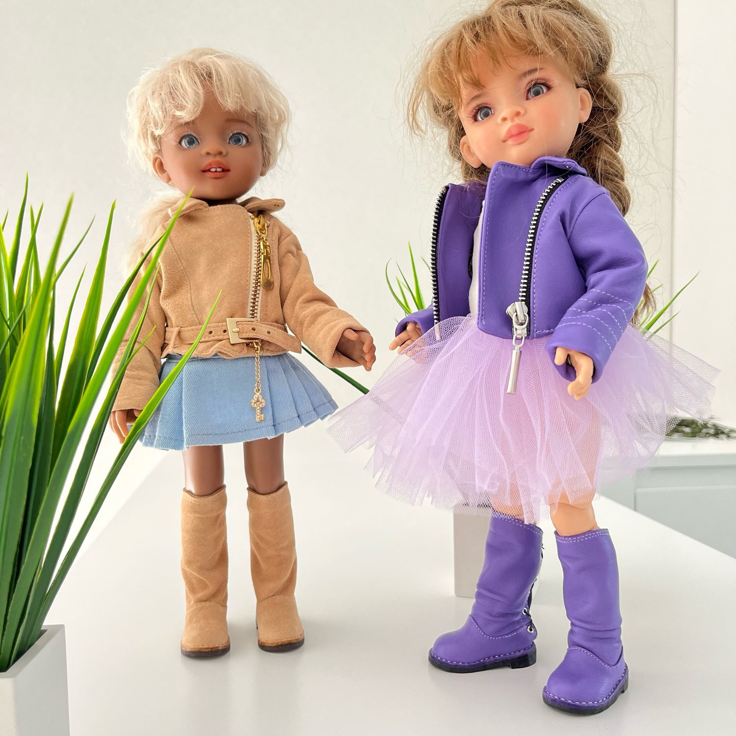 Комплект из куртки-косухи и сапог из натуральной замши для Паола Рейна ...