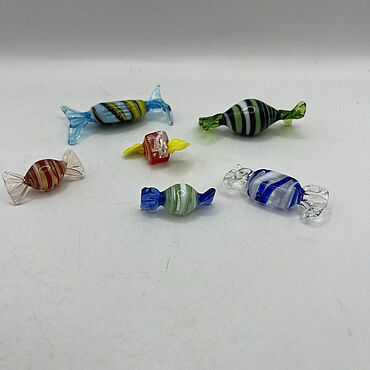 Винтаж ручной работы. Ярмарка Мастеров - ручная работа Винтаж: Набор декоративных конфет ручной работы, 6 шт. Италия (Мурано). 3486. Handmade.