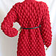 Вязаный кардиган Малинки ручной вязки. Кардиганы. Knit by Heart - Вязаная одежда 富. Ярмарка Мастеров.  Фото №5
