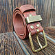 Leather belt with handmade forged brass buckle. Straps. CrazyLeatherGoods. My Livemaster. Фото №4