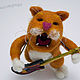 РокоКот (рыжий кот музыкант, игрушка, сухое валяние). Войлочная игрушка. Синица-мастерица. Ярмарка Мастеров.  Фото №5
