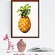  Watercolor Ripe pineapple. Pictures. natabold. Online shopping on My Livemaster.  Фото №2