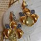 Golden Orchid earrings with citrines and sapphires. Earrings. SELENA. My Livemaster. Фото №4
