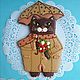 El pan de jengibre de marfil con un ramo de rosas bajo el paraguas. El pan de jengibre para el 8 de, Gingerbread Cookies Set, Rostov-on-Don,  Фото №1