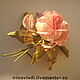 Order Silk flowers.Brooch (hairpin) PINK ROSE . Natural silk. Irina Vladi. Livemaster. . Brooches Фото №3