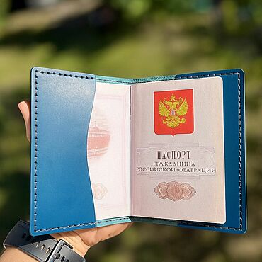 Аксессуары ручной работы. Ярмарка Мастеров - ручная работа Обложка на паспорт из итальянской кожи. Handmade.
