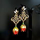 'Passion' lampwork bud earrings, Earrings, Krasnodar,  Фото №1
