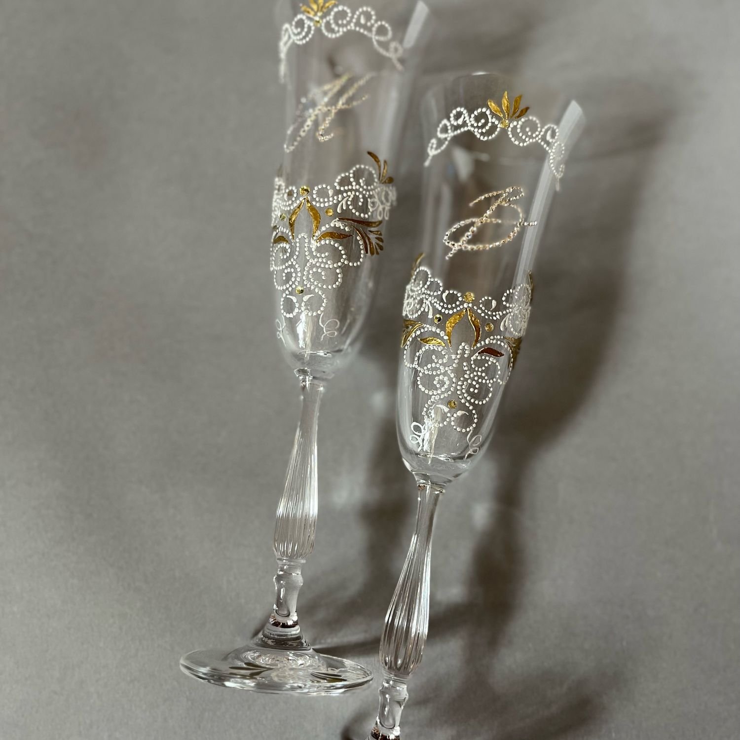 Набор из 2-х бокалов для шампанского с кристаллами Swarovski
