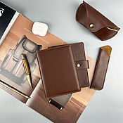 Канцелярские товары handmade. Livemaster - original item Diary a6 undated genuine leather. Handmade.