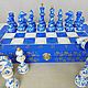 Order Chess made of wood,'Gzhel patterns', hand-painted. Anna Fekolkina chess-souvenirs. Livemaster. . Chess Фото №3