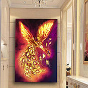 Картины и панно handmade. Livemaster - original item Oil painting with Firebird. Painting with a fiery Firebird.. Handmade.