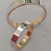 Украшения handmade. Livemaster - original item A pair of wedding rings from comb.gold 585 with diamond rhodium. Handmade.