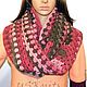Knit crochet scarf-cowl 'Squares pink brown'. Snudy1. UrbanStyleKnit (usknits). Online shopping on My Livemaster.  Фото №2