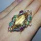 Ring 'Summer day' with citrine with rubies and emeralds, Rings, Voronezh,  Фото №1