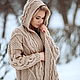 Кардиганы: Женское вязаное пальто с капюшоном оверсайз беж на заказ, Пальто, Йошкар-Ола,  Фото №1