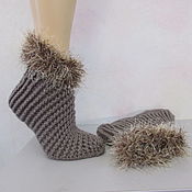 Аксессуары handmade. Livemaster - original item Beige slippers-socks, a gift to a girl, mom, friend.. Handmade.