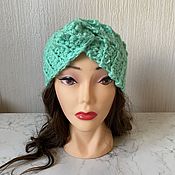 Аксессуары handmade. Livemaster - original item Knitted mint headbands. Handmade.