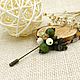 Brooch-needle with jasper and agate, natural stones. Stick pin. Beaded jewelry. Online shopping on My Livemaster.  Фото №2