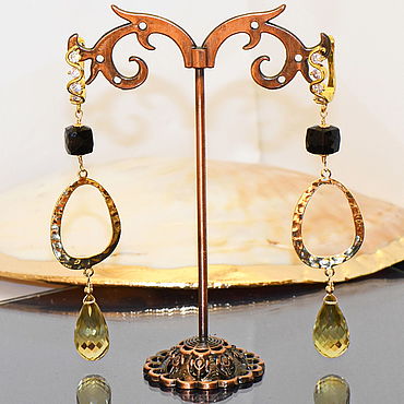 ручной работы. Ярмарка Мастеров - ручная работа Серьги с цитринами и шпинелью Яркая мелодия. Handmade.