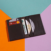 Сумки и аксессуары handmade. Livemaster - original item Cardholder Mini-wallet Hermes Bitter Chocolate. Handmade.