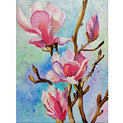 Картины и панно handmade. Livemaster - original item Painting: magnolia flowers 