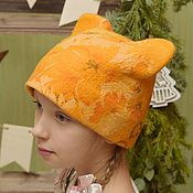 Аксессуары handmade. Livemaster - original item Baby KITTY hat with felted ears. Handmade.