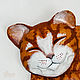Panel Red Cat. Panels. Revkova Tatiana (figurki-sculpt). Online shopping on My Livemaster.  Фото №2