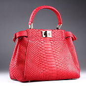 Сумки и аксессуары handmade. Livemaster - original item Red women`s bag made of genuine python leather IMP0572R. Handmade.