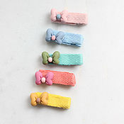 Работы для детей, handmade. Livemaster - original item Hair clips, Set of weft clips 5 pieces, 35990293. Handmade.