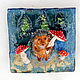 Ceramic panel 'hedgehog and fly agarics'. Panels. Mila. Online shopping on My Livemaster.  Фото №2