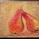 Yellow-red pear oil painting on canvas (mural style) for kitchen. Pictures. paintmart (oikos). My Livemaster. Фото №4