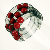 Украшения handmade. Livemaster - original item Copy of Top quality white pearls in black mesh tube.. Handmade.